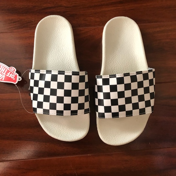 vans slides checkered